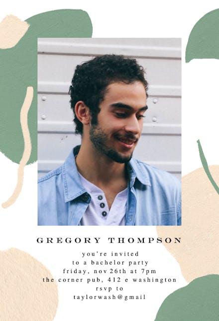 Artistic modern strokes - Bachelor Party Invitation