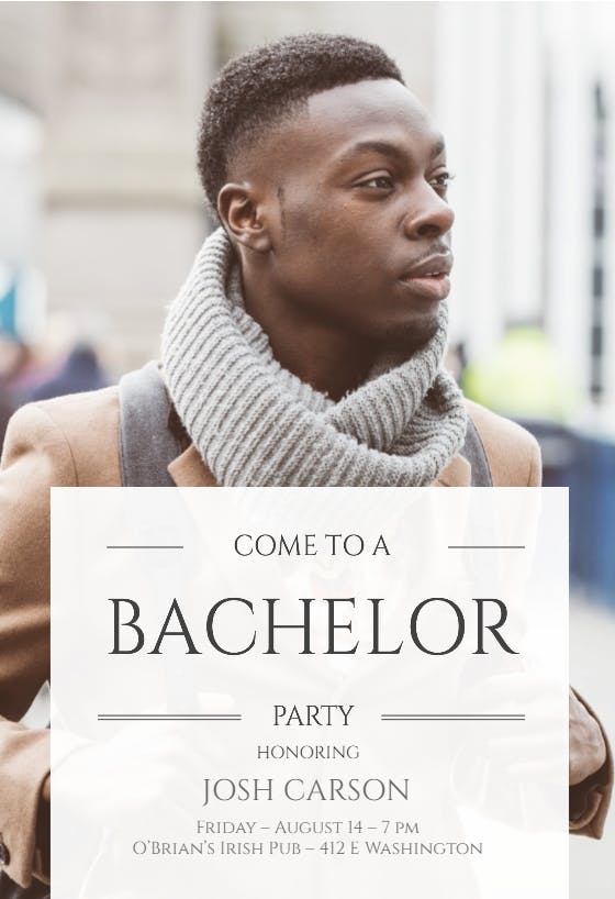 Bachelor bash photo - bachelor party invitation