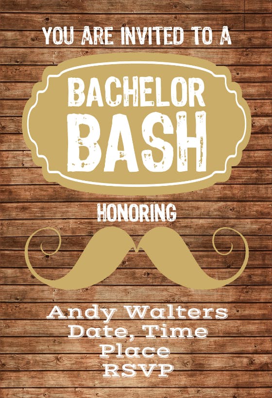 Bachelor bash - party invitation