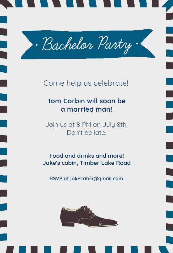 Bachelor party - invitación de fiesta