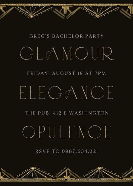 Big opulence text - invitación para despedida de soltero