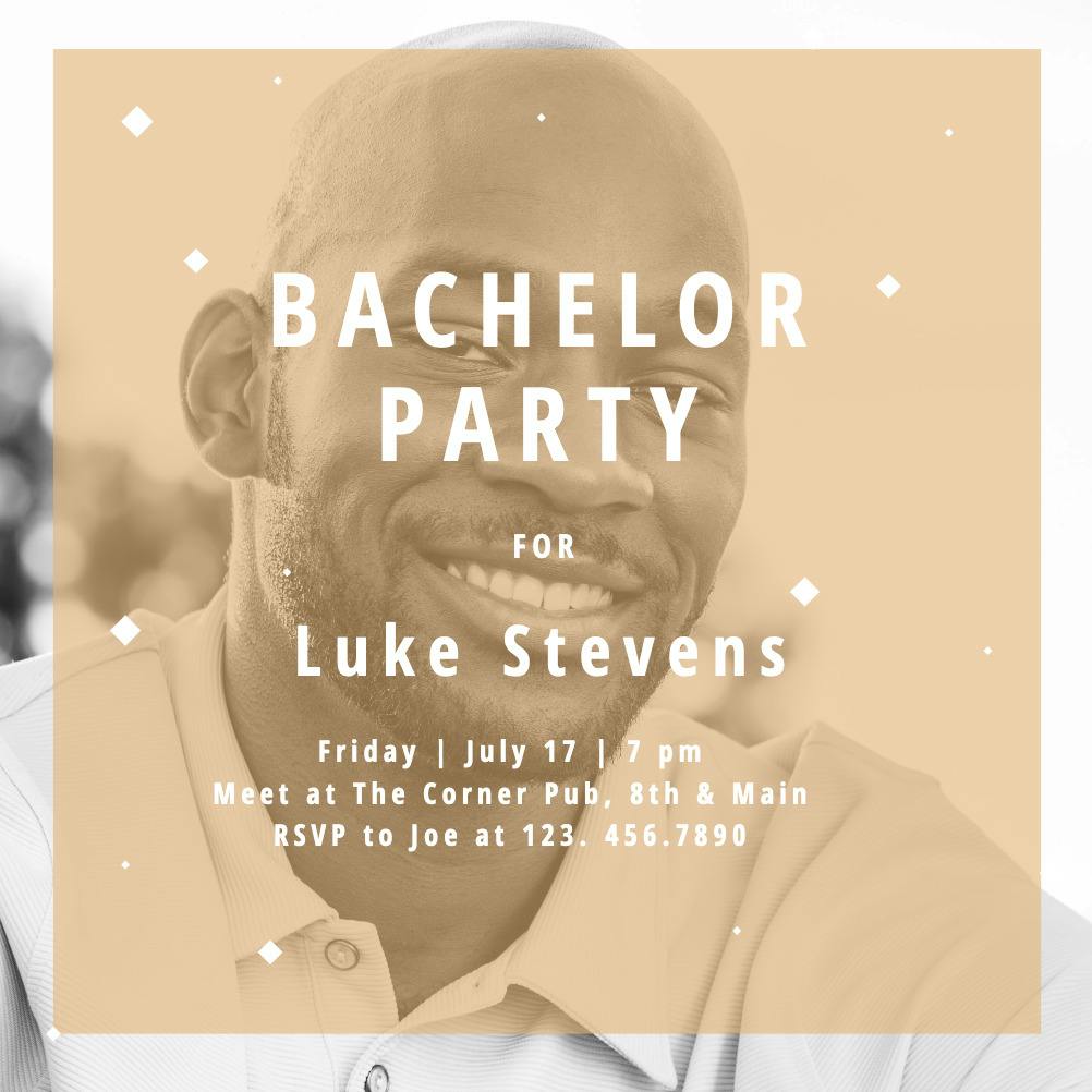 Brown filtered photo - bachelor party invitation
