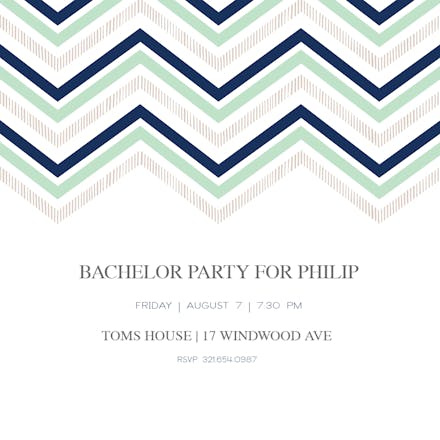 Chevron Pattern - Invitación Para Despedida De Soltero