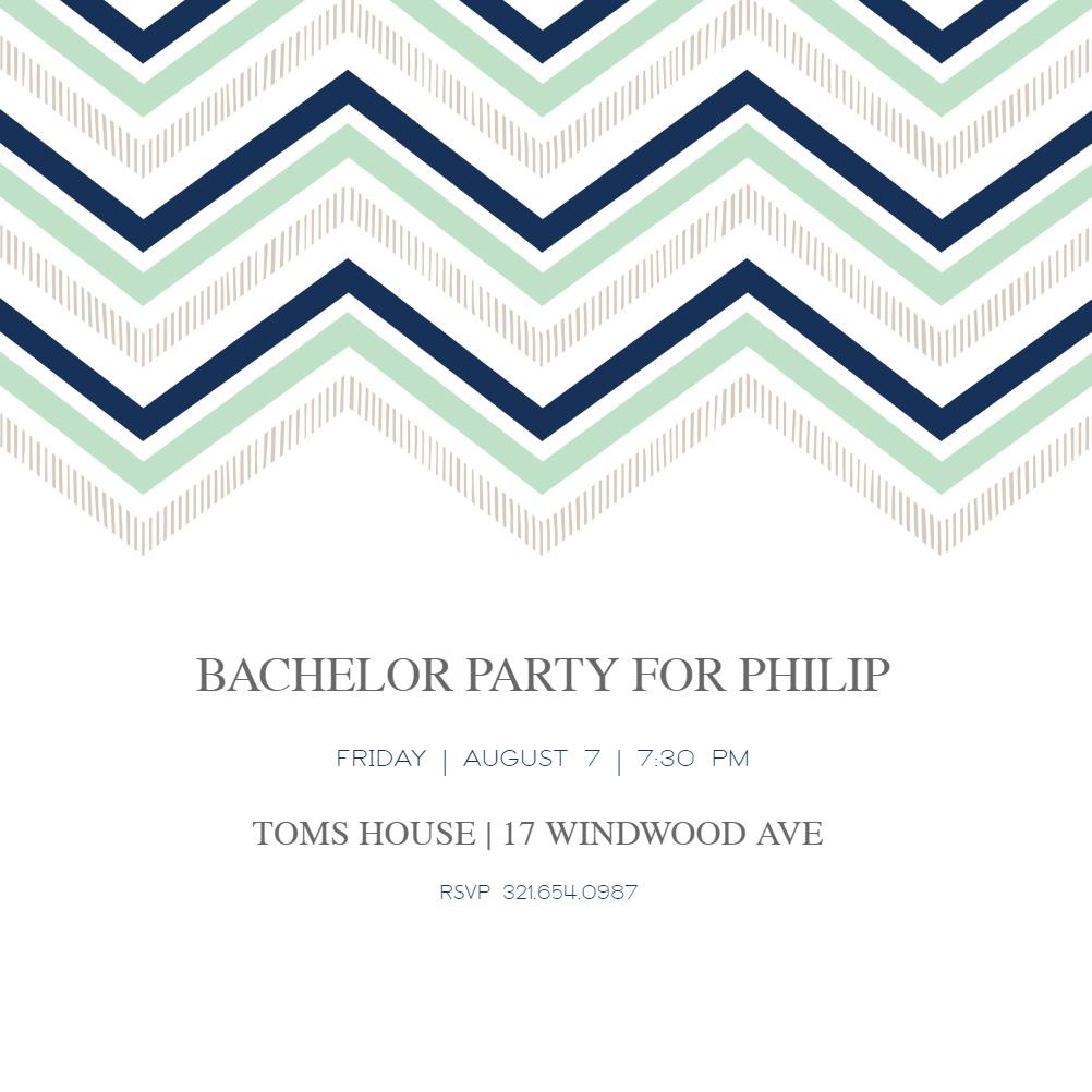 Chevron pattern - bachelor party invitation
