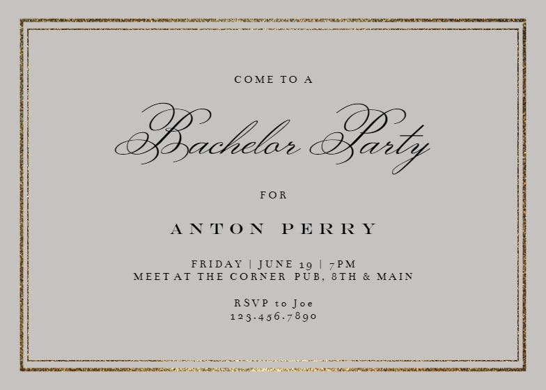 Class bachelor - bachelor party invitation