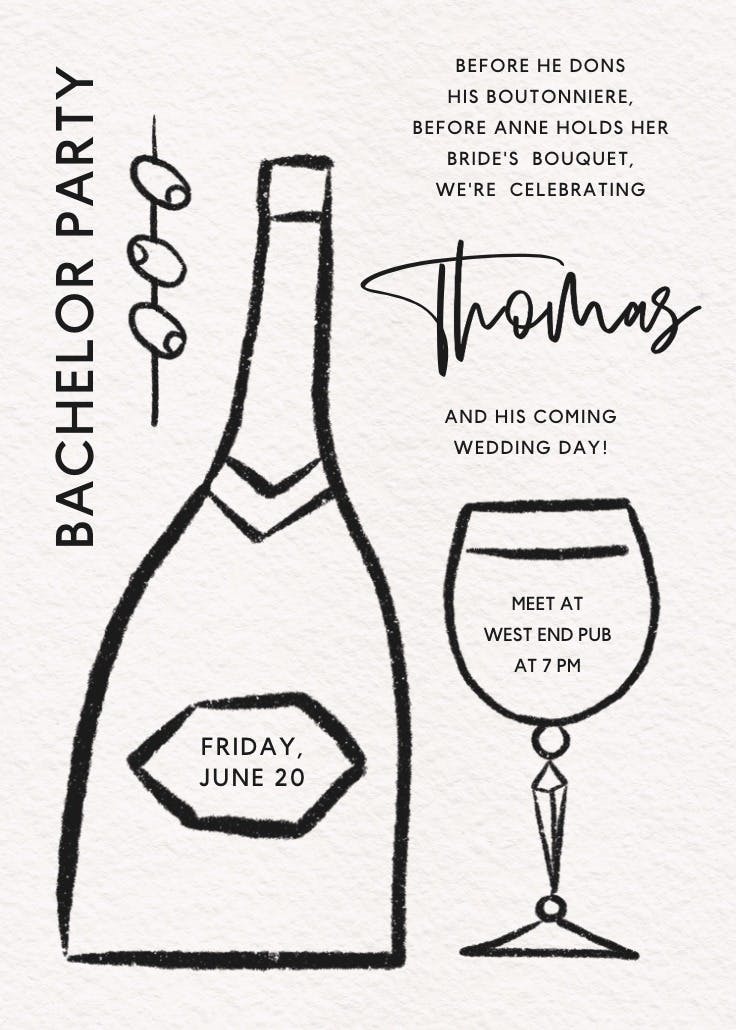 Night worth drinking - invitación para despedida de soltero