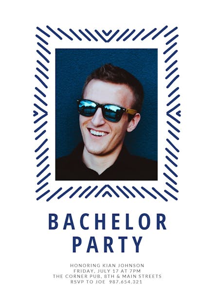 Doodle frame - bachelor party invitation
