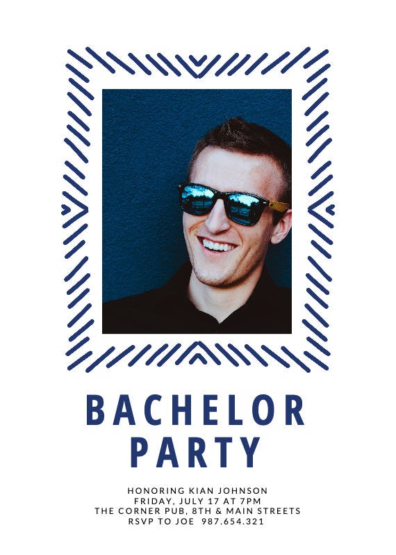 Doodle frame - bachelor party invitation