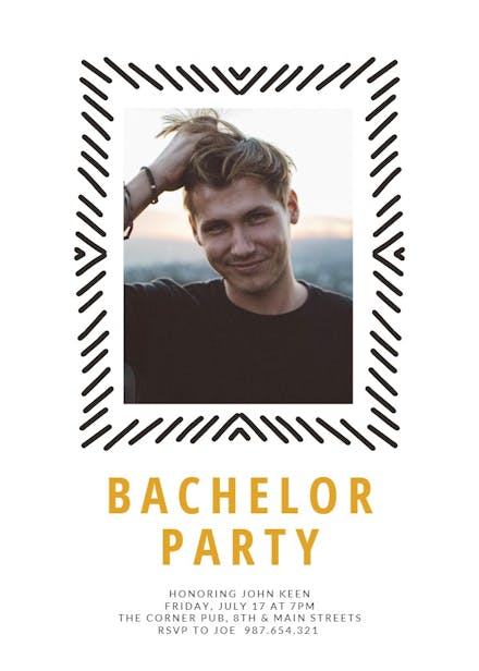 Doodle frame - bachelor party invitation