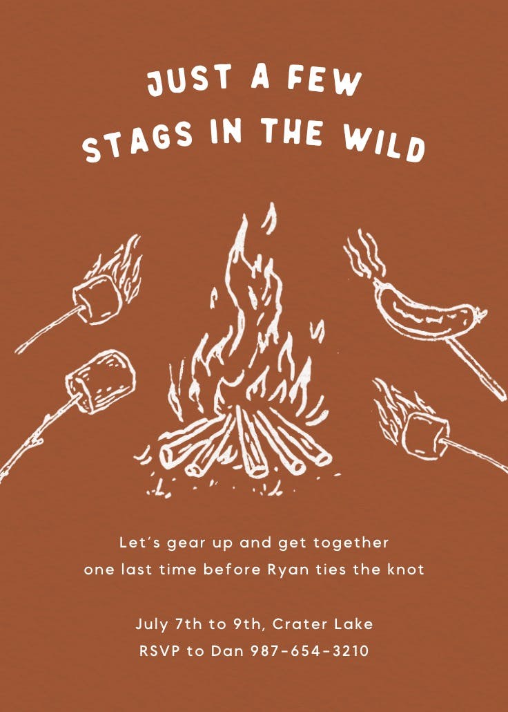 Fireside - bachelor party invitation