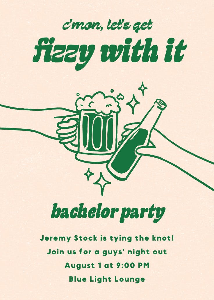 Fizzy fun - invitación para despedida de soltero