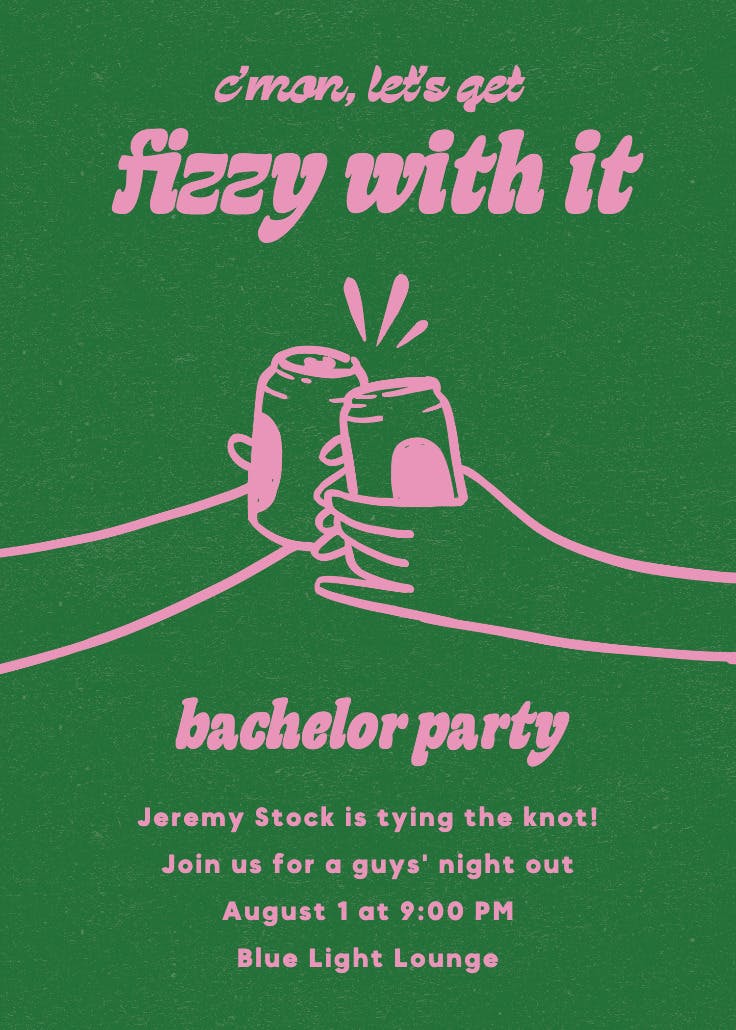 Fizzy fun - invitación para despedida de soltero
