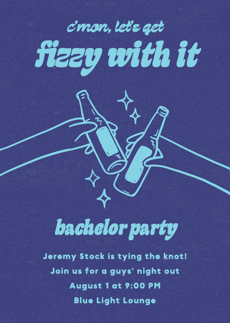 Fizzy fun - bachelor party invitation
