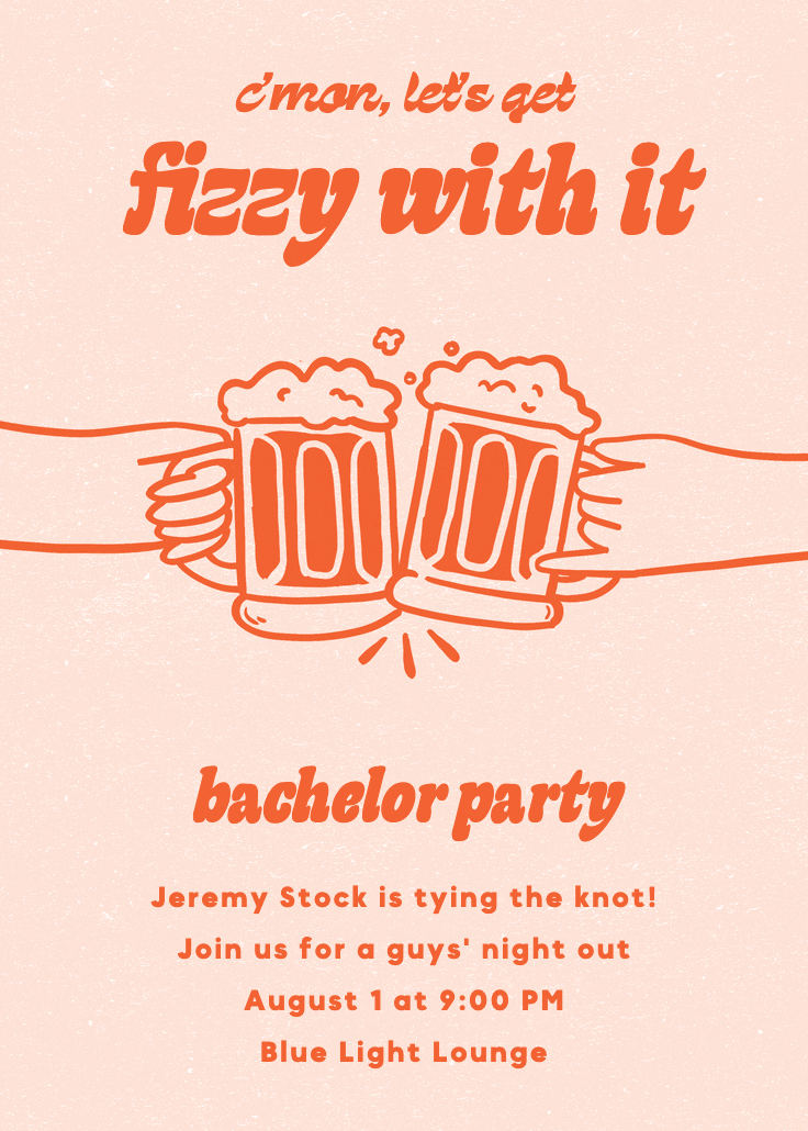 Fizzy fun - bachelor party invitation