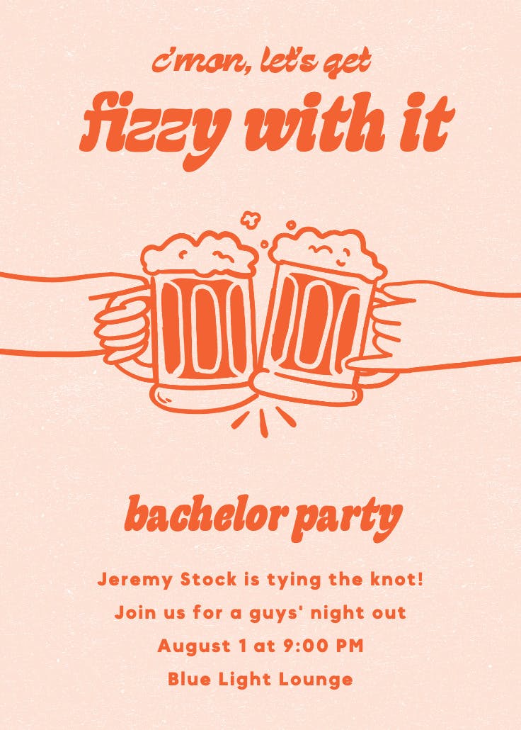 Fizzy fun - invitación para despedida de soltero