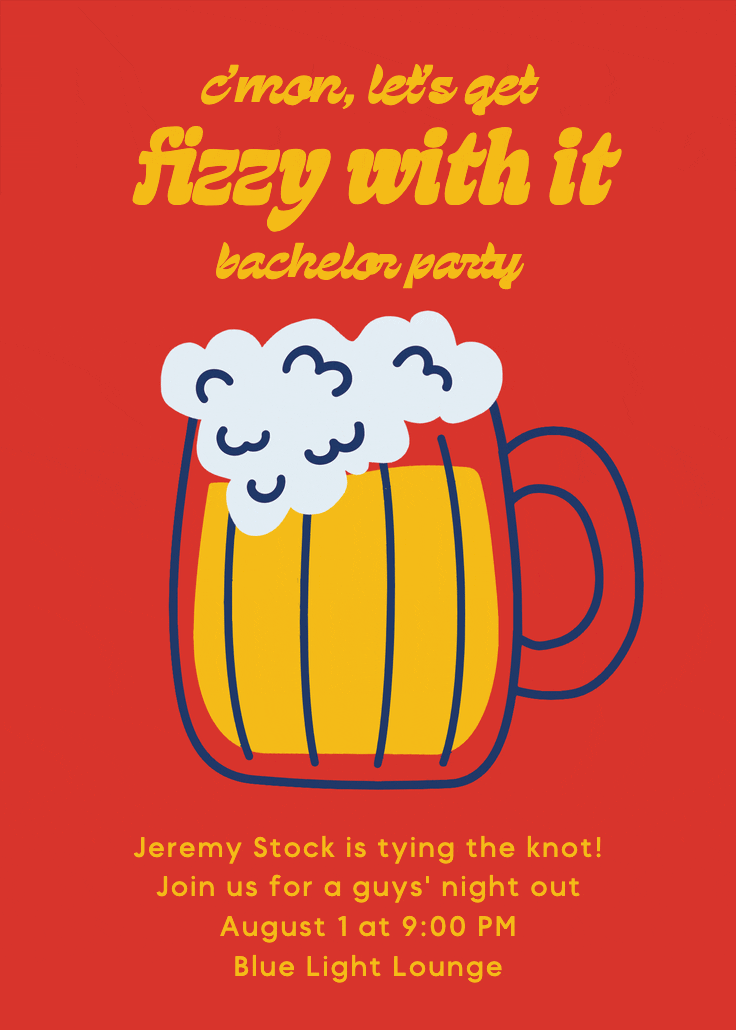 His favorite things beer - invitación para despedida de soltero