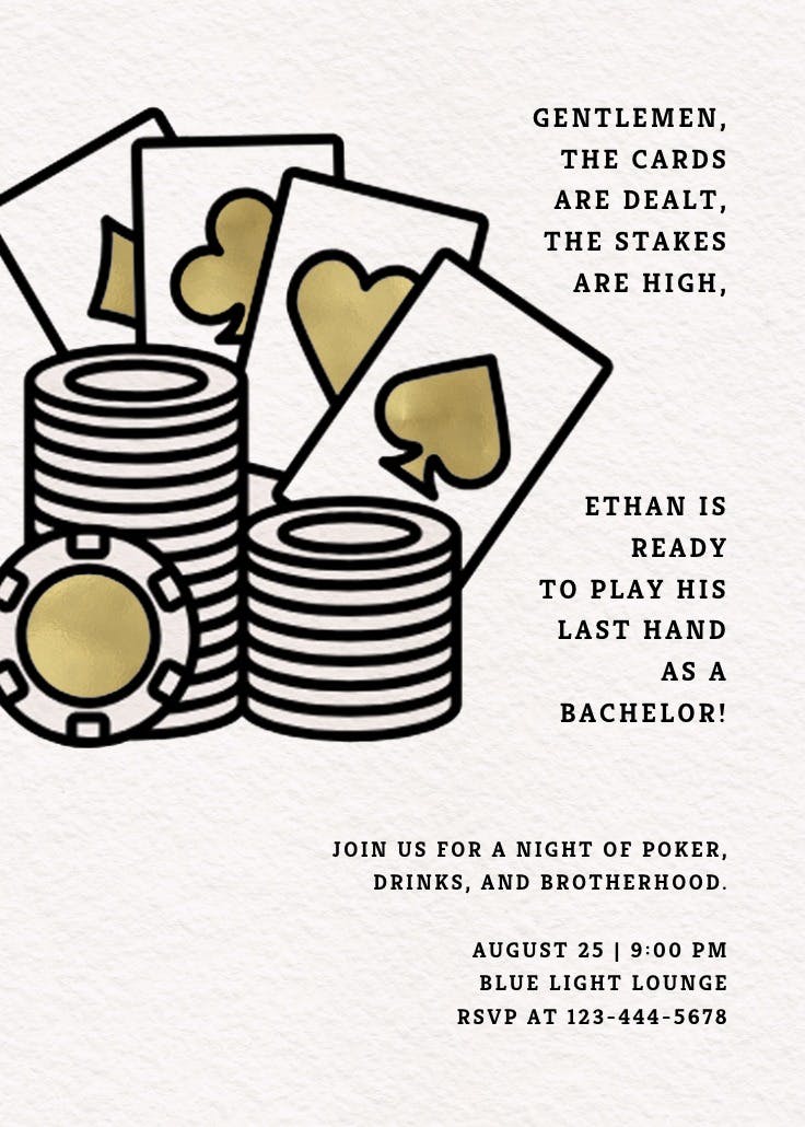 Lucky sevens - bachelor party invitation