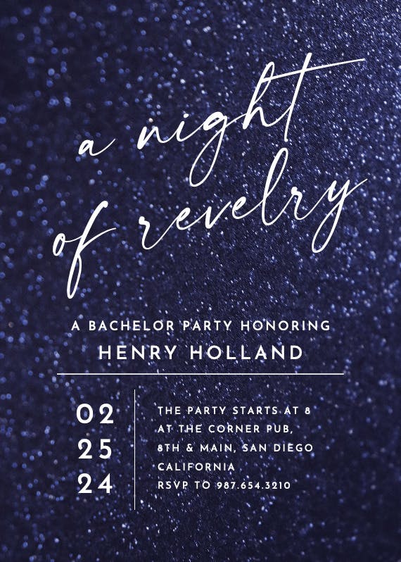 Night of revelry -  invitación para despedida de soltero
