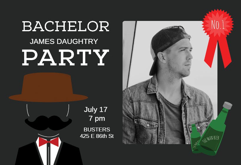 Number one bachelor - bachelor party invitation