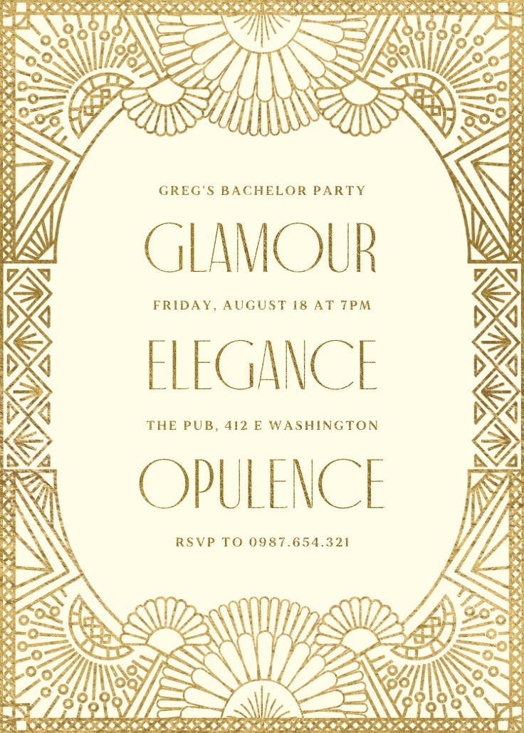 Orange glitz - invitación para despedida de soltero