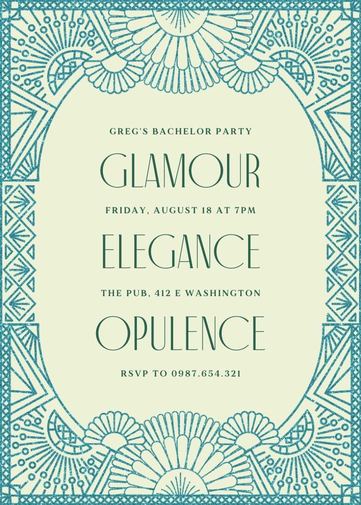 Orange glitz - invitación para despedida de soltero