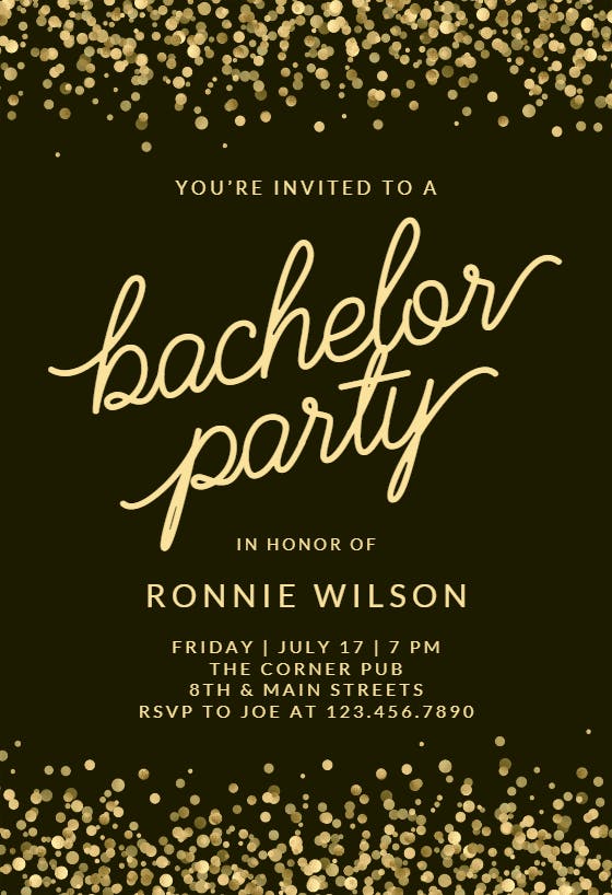 Party Confetti - Bachelor Party Invitation Template (Free) | Greetings ...