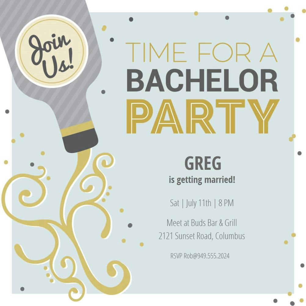 Party pour - party invitation