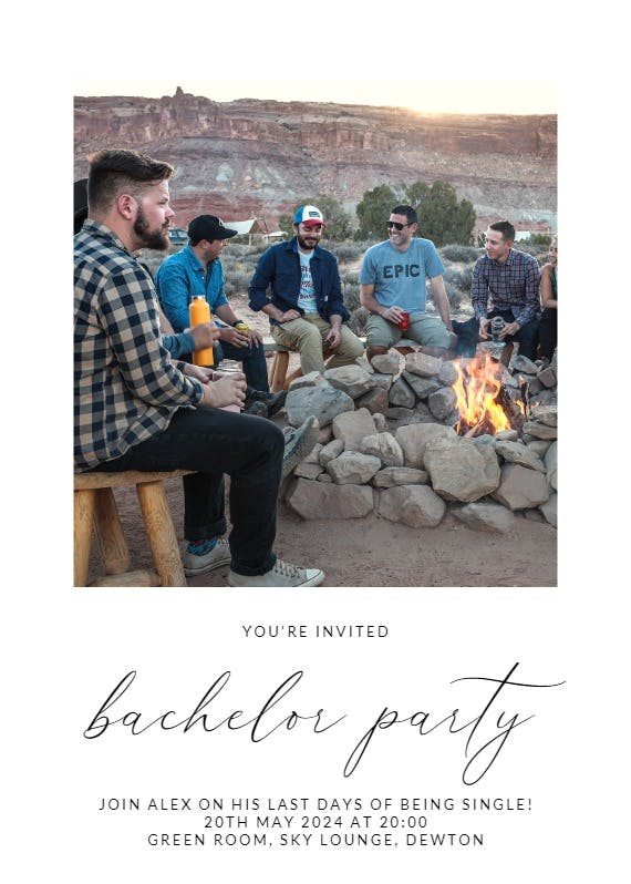 Polaroid - bachelor party invitation