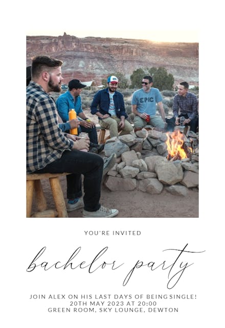 Polaroid - Bachelor Party Invitation