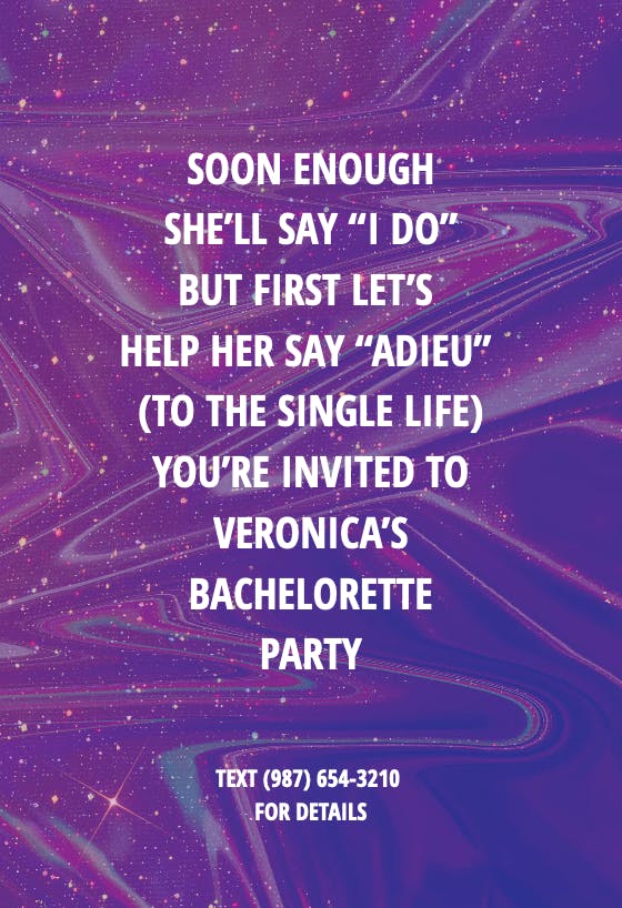 Pretty foil - bachelorette party invitation