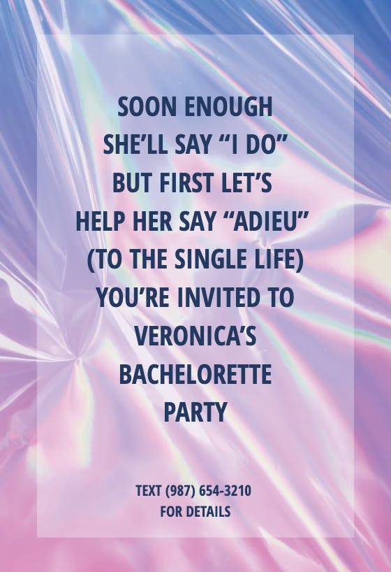 Pretty foil - bachelorette party invitation