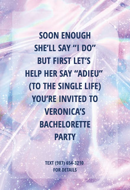 Pretty foil - bachelorette party invitation