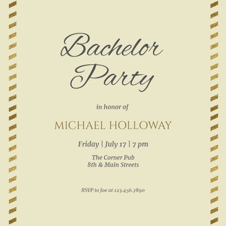 Sidetracked - Bachelor Party Invitation