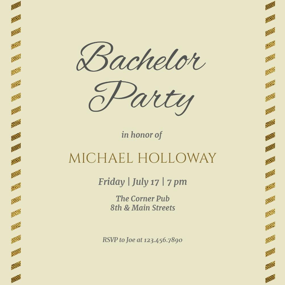 Sidetracked - bachelor party invitation