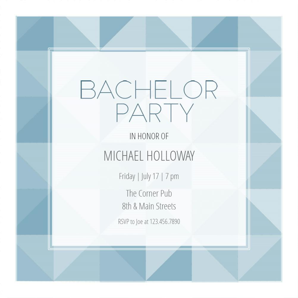 Triangle patchwork - bachelor party invitation