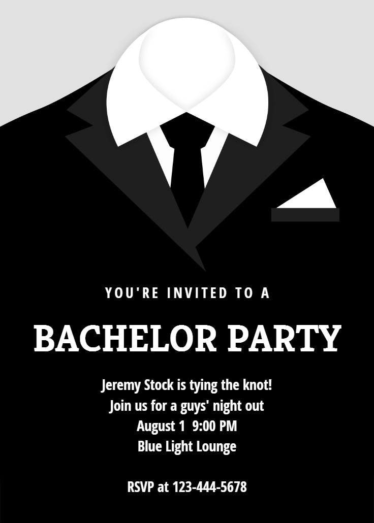 Tying the knot - bachelor party invitation