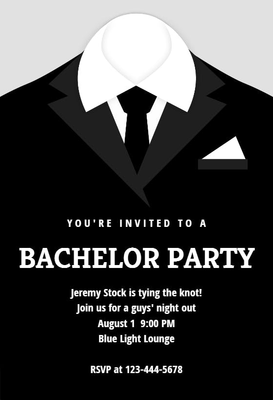 Tying the knot - bachelor party invitation