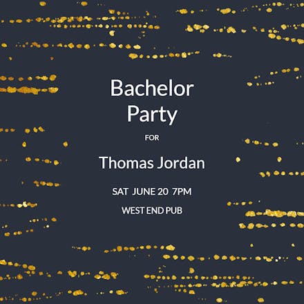 Waterspot Streaks - Bachelor Party Invitation