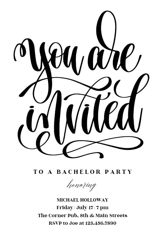 You are invited -  invitación para despedida de soltero