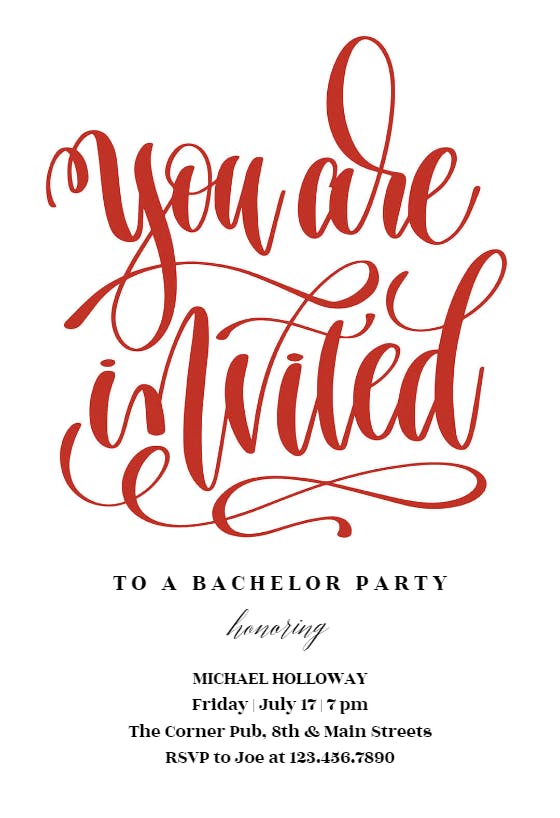 You are invited - bachelor party invitation
