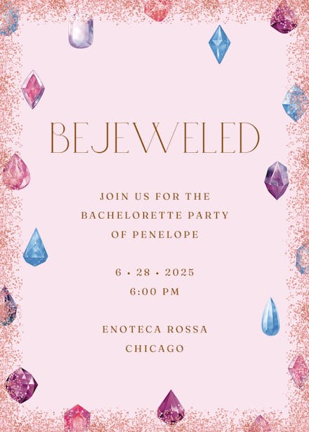 Bejeweled - bachelorette party invitation