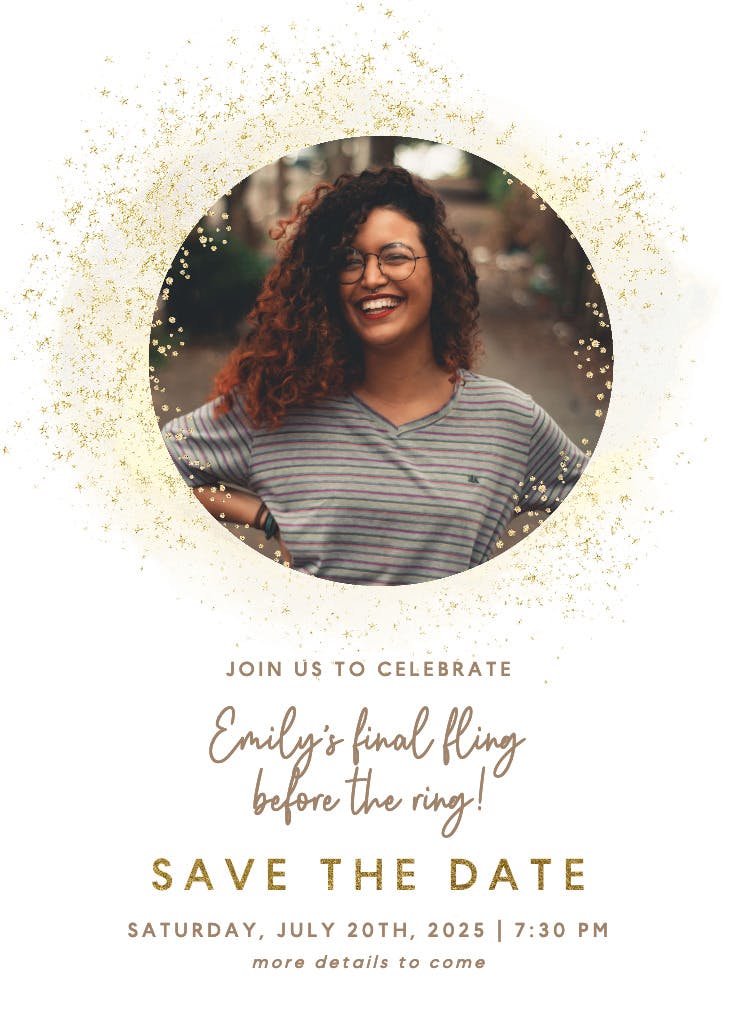 Blush gold spots - bachelorette party invitation