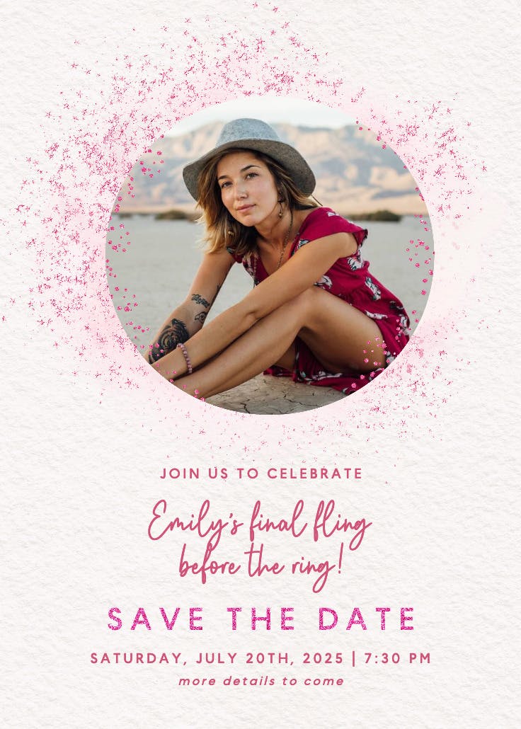 Blush gold spots - bachelorette party invitation