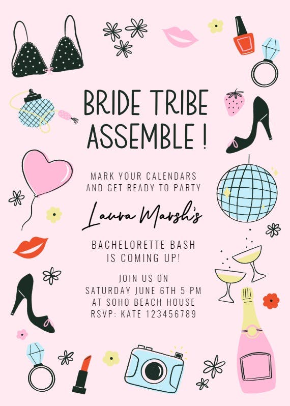 Bride tribe - bridal shower invitation