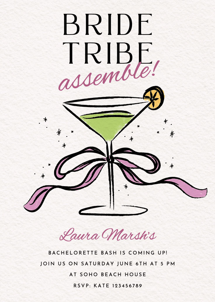 Bubbly worthy - bachelorette party invitation