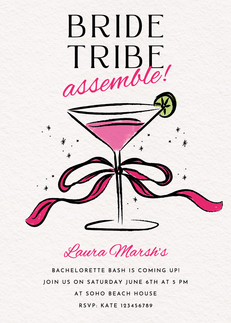 Bubbly worthy - bachelorette party invitation