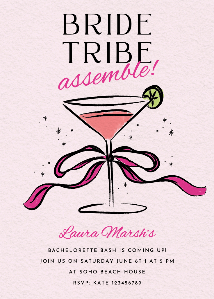 Bubbly worthy - bachelorette party invitation