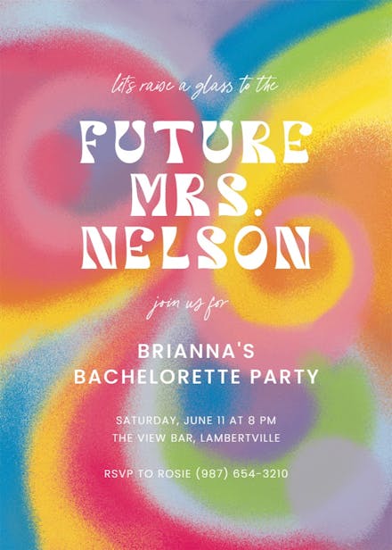 Disco fever - bachelorette party invitation