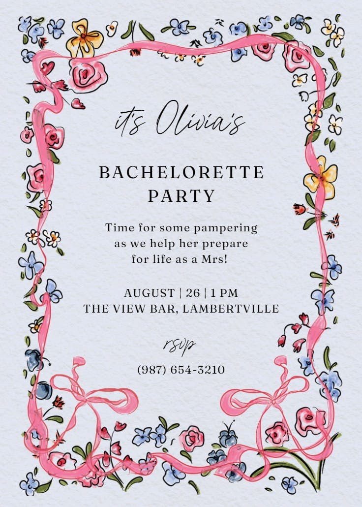 Flourished love -  invitación para despedida de soltera