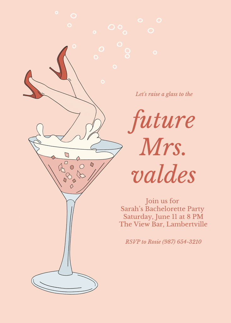 Future mrs -  invitación para despedida de soltera